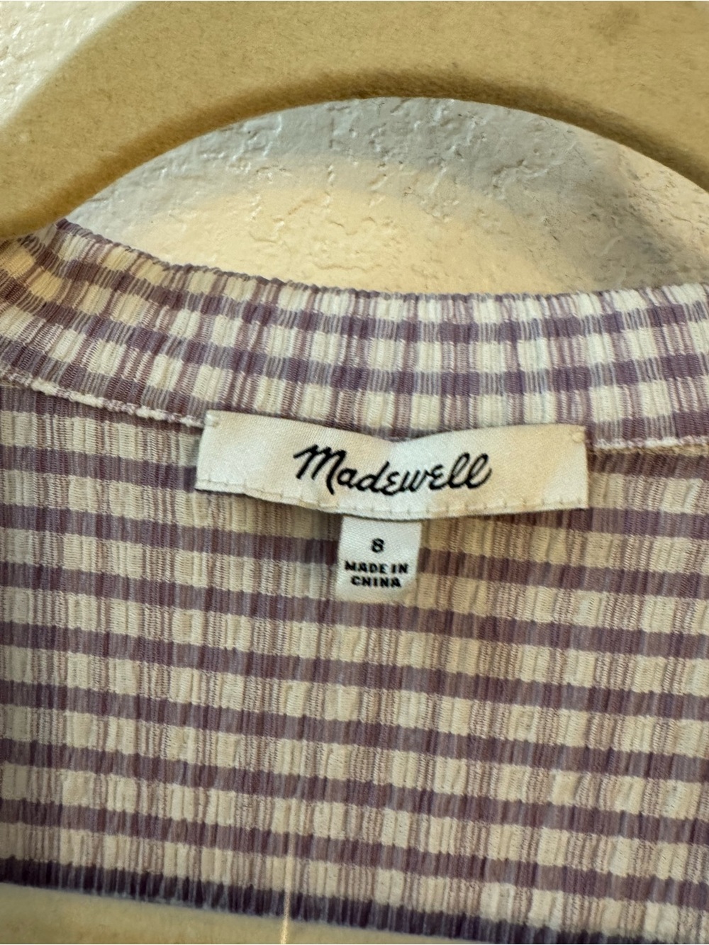 Madewell Lavender-Check Button-Front Mini Dress - Picture 8 of 13